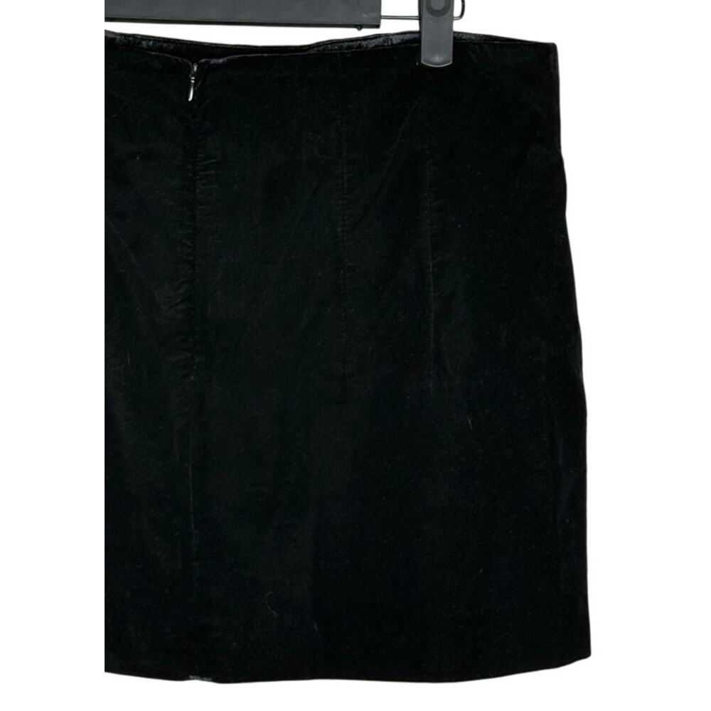 NWT Zara Soft Velvet Velour Straight Mini Skirt Zip Up Closure L Black #3823 - Picture 7 of 15